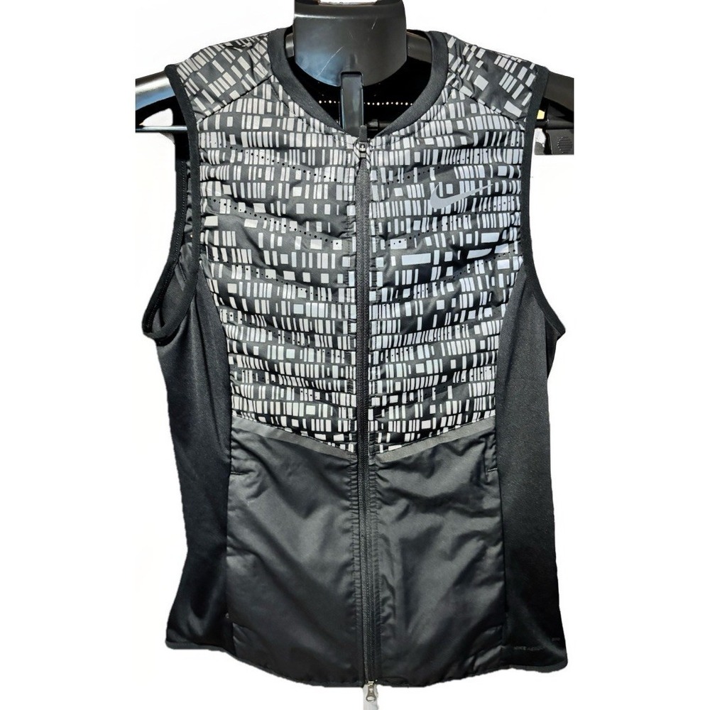 Womens XS Black Nike Run‎ 800 Aeroloft Reflective Vest Sleeveless Stretch Loft